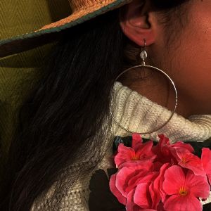 Boucles d’oreilles argent, pilon façon créole