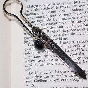 Marque page, pierre d’onyx noire