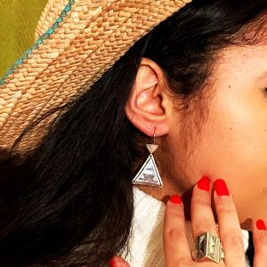 boucles d’oreilles Ibogitaen, argent gravé
