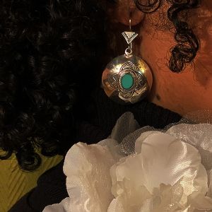 boucles d’oreilles Tellit, argent et turquoise