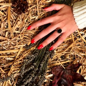 bague argent, onyx