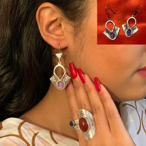 Boucles d’oreilles Egyptienne, Améthyste